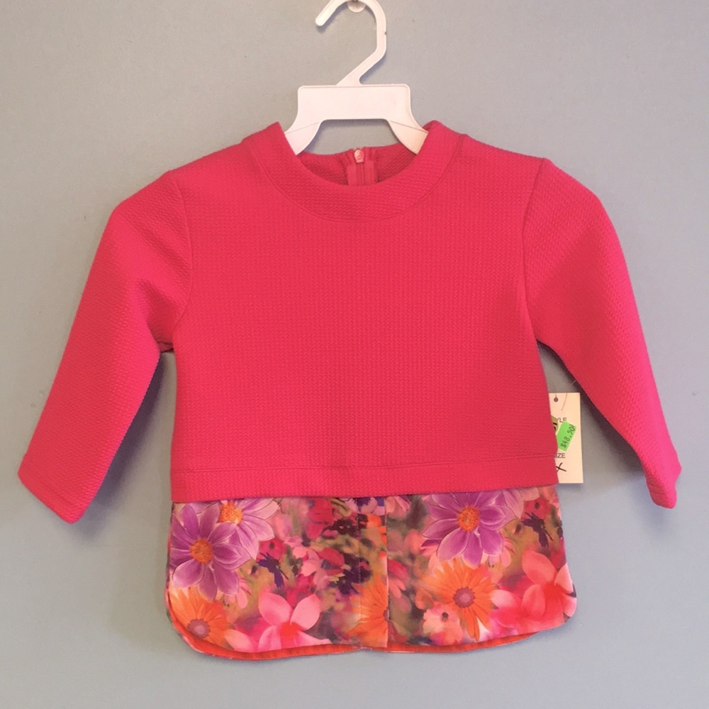 Sofia Rye Pink Split fabric 3/4 Length Sleeve Blouse: Size 6X